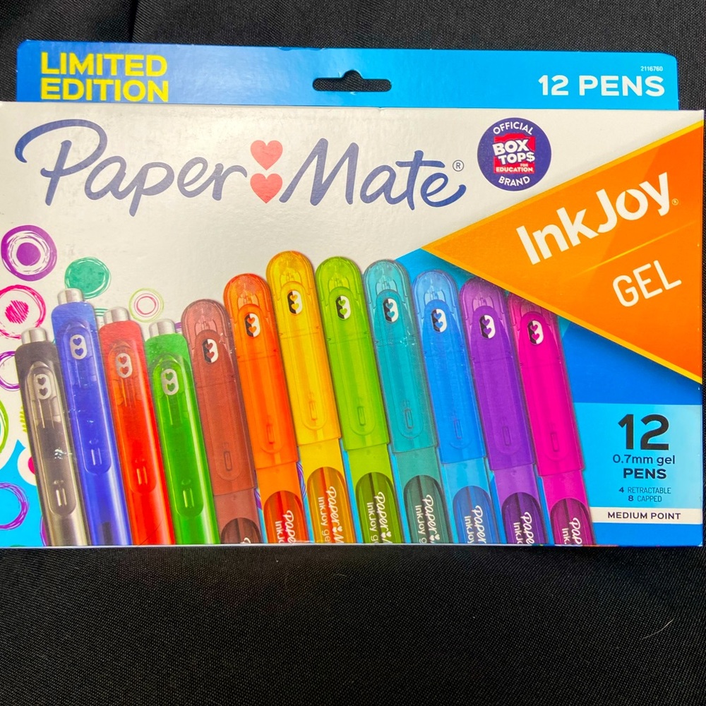 PaperMate InkJoy Gel Pen Set blue black red pink